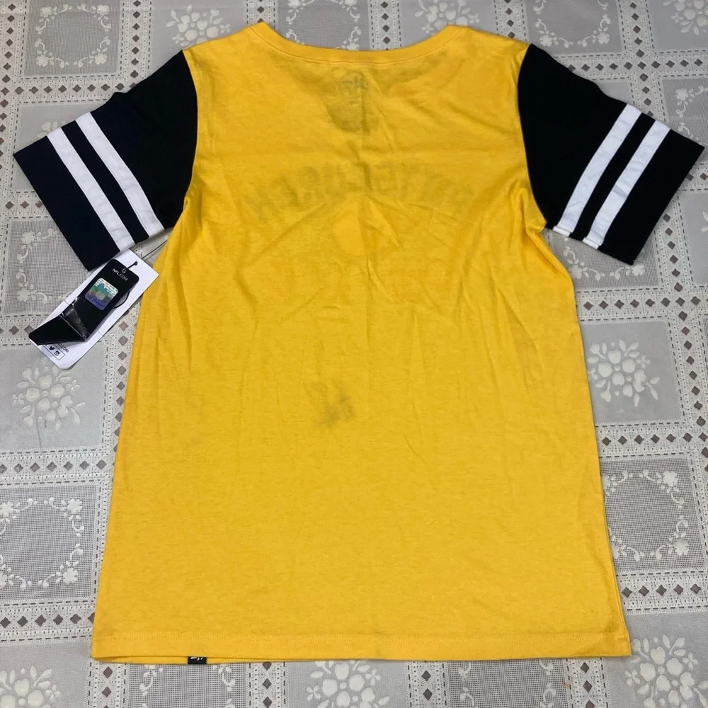 47  Yellow and Black Pittsburgh Steelers Short Sleeve Tee Size Medium - Picture 2 of 12